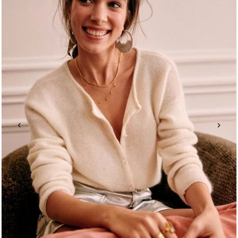 Sezane Gaspard Cardigan Ecru S